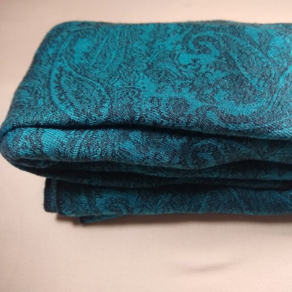 NWOT PASHMINA long cashmere-silk scarf/wrap/shawl/coverup - teal-turquoise - Picture 2 of 6